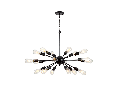 CANDELABRU JACKSON 18XE27 NEGRU D730mm