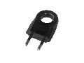 TWO PIN PLUG WITH EXTRACTION RING 6A BLACK