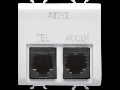 DOUBLE TELEPHONE CONNECTOR - ADSL FILTER - RJ11 FOR TELEPHONE/MODEM - 2 MODULES - WHITE - CHORUS