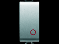 Intrerupator cu revenire 1P 250V ac - NC 16A - NEUTRAL - SYMBOL: O RED - 1 MODULE - TITANIUM - CHORUS