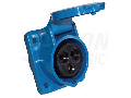 Priza industriala incorporabila, oblica TICS-323 32A, 250V, 2P+E, 6h, IP44