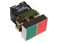 Buton dublu pornit-oprit, verde+rosu,in carcasa NYKK8325T 1×NC+1×NO, 3A/400V AC, IP44