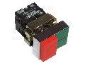 Buton dublu pornit-oprit, verde+rosu(in relief),in carcasa NYKK8425T 1×NC+1×NO, 3A/400V AC, IP44