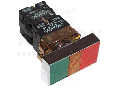 Buton dublu pornit-oprit, verde+rosu, iluminat NYKK8365 1×NC+1×NO, 3A/400V AC, IP42