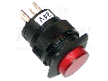 Buton mini cu semnalizare luminoasa, rosu MNG-110R 1×NO, 110V AC/DC