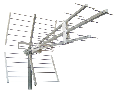 Antena DVB-T/UHF de exterior,F,Canal 21-60,Al