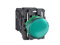 Lampa Pilot Completa Verde Ø22Lentile Plane Cu Bec Ba9S 110 - 120V