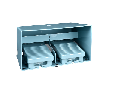 Comutator-pedala dublu - IP66 - cu capac - metal - albastru - 2 NO + 3 NC