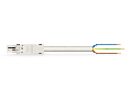 pre-assembled connecting cable; Eca; Socket/open-ended; 3-pole; Cod. A; H05VV-F 3G 1.5 mm; 2 m; 1,50 mm; white