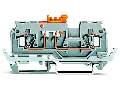 2-conductor disconnect/test terminal block; with shield contact; with test port; for 2 mm and 3 mm  test plugs; for DIN-rail 35 x 15 and 35 x 7.5; 2.5 mm; CAGE CLAMP; 2,50 mm; orange