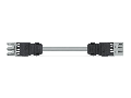 pre-assembled interconnecting cable; Eca; Socket/plug; 3-pole; Cod. B; 4m; 1,50 mm; gray
