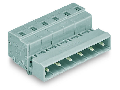 1-conductor male connector; Snap-in mounting feet; 2.5 mm²; Pin spacing 7.5 mm; 3-pole; 2,50 mm²; gray