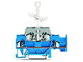 Double-deck terminal block; with additional jumper position on lower level; for DIN-rail 35 x 15 and 35 x 7.5; 2.5 mm; CAGE CLAMP; 2,50 mm; blue/gray