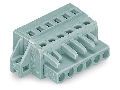 1-conductor female plug; clamping collar; 2.5 mm; Pin spacing 5 mm; 14-pole; 2,50 mm; gray
