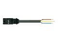 pre-assembled connecting cable; Cca; Plug/open-ended; 3-pole; Cod. A; 2 m; 2,50 mm²; black