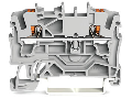 2-conductor through terminal block; with push-button; 2.5 mm²; with test port; side and center marking; for DIN-rail 35 x 15 and 35 x 7.5; Push-in CAGE CLAMP®; 2,50 mm²; red