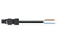 pre-assembled connecting cable; Eca; Plug/open-ended; 2-pole; Cod. A; H05VV-F 2 x 1.5 mm²; 7 m; 1,50 mm²; black