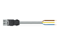 pre-assembled connecting cable; Eca; Plug/open-ended; 3-pole; Cod. B; 1 m; 1,50 mm; gray