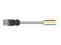 pre-assembled connecting cable; Eca; Plug/open-ended; 3-pole; Cod. B; 1 m; 1,50 mm²; gray