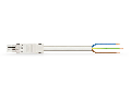 pre-assembled connecting cable; Eca; Socket/open-ended; 3-pole; Cod. A; H05VV-F 3G 1.5 mm; 1 m; 1,50 mm; white