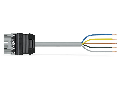 pre-assembled connecting cable; Eca; Plug/open-ended; 5-pole; Cod. B; 1 m; 1,50 mm; gray