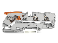 3-conductor through terminal block; with lever and Push-in CAGE CLAMP; 10 mm; with test port; side and center marking; for DIN-rail 35 x 15 and 35 x 7.5; Push-in CAGE CLAMP; 10,00 mm; gray