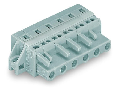1-conductor female plug; clamping collar; 2.5 mm�; Pin spacing 7.5 mm; 10-pole; 2,50 mm�; gray