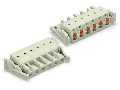 1-conductor female plug; 100% protected against mismating; push-button; Locking lever; 2.5 mm; Pin spacing 7.5 mm; 5-pole; 2,50 mm; light gray