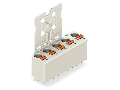 1-conductor THT female header; 1.4 mm  solder pin; straight; Gripping plate; 2.5 mm; Pin spacing 7.5 mm; 4-pole; 2,50 mm; light gray