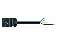 pre-assembled connecting cable; Eca; Plug/open-ended; 4-pole; Cod. A; H05Z1Z1-F 4G 1.5 mm; 5 m; 1,50 mm; black