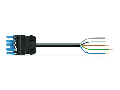 pre-assembled connecting cable; Eca; Socket/open-ended; 5-pole; Cod. I; H05VV-F 5G 2.5 mm; 8 m; 2,50 mm; blue