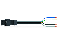 pre-assembled connecting cable; Eca; Plug/open-ended; 5-pole; Cod. A; H05VV-F 5G 1.5 mm; 1 m; 1,50 mm; black