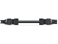 pre-assembled interconnecting cable; Eca; Socket/plug; 2-pole; Cod. A; H05VV-F 2 x 1.5 mm; 2 m; 1,50 mm; black