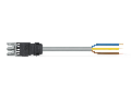pre-assembled connecting cable; Socket/open-ended; 3-pole; Cod. B; 1 m; 1,50 mm; gray