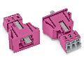 Snap-in plug; 3-pole; Cod. B; 1,50 mm; pink