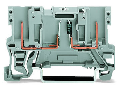 2-pin component carrier block; with diode 1N4007; anode, left side; for DIN-rail 35 x 15 and 35 x 7.5; 4 mm²; gray
