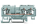 3-conductor through terminal block; 4 mm; with test port; with shield contact; center marking; for DIN-rail 35 x 15 and 35 x 7.5; CAGE CLAMP; 4,00 mm; gray