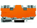 1-conductor/1-conductor terminal block for pluggable modules; 8-pole; with 2-conductor terminal blocks; with 2 jumper positions; with orange separator plate; for DIN-rail 35 x 15 and 35 x 7.5; 4 mm²; CAGE CLAMP®; 4,00 mm²; gray