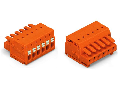 1-conductor female plug; 100% protected against mismating; push-button; 1.5 mm; Pin spacing 3.81 mm; 12-pole; 1,50 mm; orange