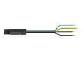 pre-assembled connecting cable; Eca; Plug/open-ended; 4-pole; Cod. A; H05VV-F 4G 1.5 mm; 1 m; 1,50 mm; black