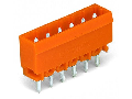 THT male header; 1.2 x 1.2 mm solder pin; straight; Pin spacing 5.08 mm; 24-pole; orange