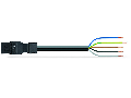 pre-assembled connecting cable; Eca; Plug/open-ended; 5-pole; Cod. A; H05VV-F 5G 1.5 mm; 3 m; 1,50 mm; black