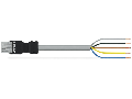 pre-assembled connecting cable; Eca; Socket/open-ended; 5-pole; Cod. B; 2 m; 1,00 mm; gray