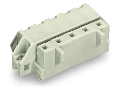 1-conductor female plug; angled; 100% protected against mismating; clamping collar; 2.5 mm; Pin spacing 7.5 mm; 9-pole; 2,50 mm; light gray