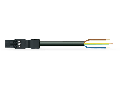 pre-assembled connecting cable; Eca; Plug/open-ended; 3-pole; Cod. A; 6 m; 1,00 mm; black