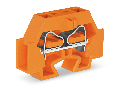 Space-saving, 2-conductor end terminal block; without push-buttons; without protruding snap-in mounting foot; for terminal strips with snap-in mounting feet; 4 mm; CAGE CLAMP; 4,00 mm; orange