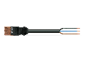 pre-assembled connecting cable; Eca; Plug/open-ended; 3-pole; Cod. S; 7 m; 1,50 mm; brown