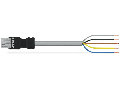 pre-assembled connecting cable; Eca; Socket/open-ended; 5-pole; Cod. B; 1 m; 1,00 mm; gray