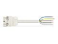 pre-assembled connecting cable; Eca; Plug/open-ended; 5-pole; Cod. A; H05VV-F 5G 1.5 mm; 3 m; 1,50 mm; white