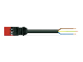 pre-assembled connecting cable; Eca; Plug/open-ended; 3-pole; Cod. P; H05Z1Z1-F 3G 2.5 mm; 3 m; 2,50 mm; red